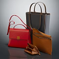 Modern Stylish Leather Bags Collection Featuring Red Brown Black Tote And Wallet Designs