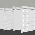 White Garage Doors With Modern Design Including Roller And Panel Styles 3d model