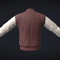Classic Maroon Baseball Jacket With Gray Sleeves Letter B On Chest And Button Closure
