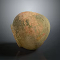 Ancient Handcrafted Clay Sculpture With Spherical Shape Earth Tone Textured Surface 3d model