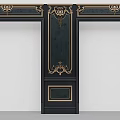 Luxurious Ornate Wall Paneling Design With Intricate Gold Carvings And Dark Background