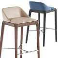 Modern Bar Stools With Wooden Frame Upholstered Seat And Multiple Color Options