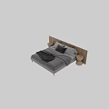 Modern Double Bed Interior Design With Wooden Slat Headboard Gray Bedding And Nightstands