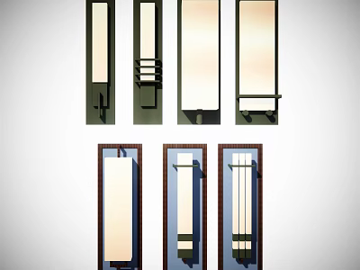 Modern Style Wall Lamps With Various Slim Designs And Elegant Frame Details 3d model