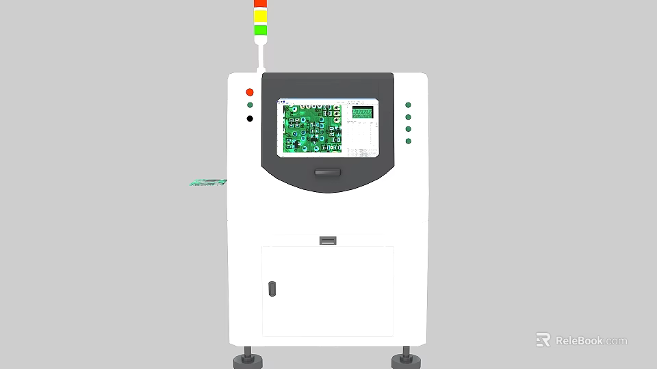 Industrial Equipment For PCB Inspection Featuring Digital Display Control Panel And Indicator Lights 3d model 