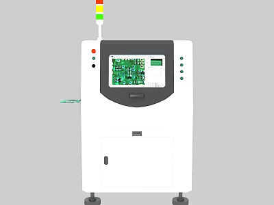 Industrial Equipment For PCB Inspection Featuring Digital Display Control Panel And Indicator Lights 3d model