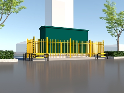 Distribution cabinet guardrail 3d model