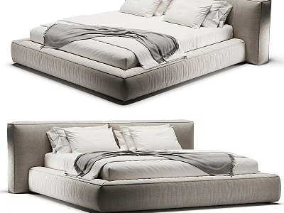 Modern Double Bed Simple Bed 3d model