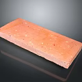 Red Brick With Textured Surface And Rectangular Shape On Black Background With Reflection 3d model