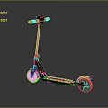 Sleek Black Electric Scooter With Red Handlebar Details And Sturdy Rubber Wheels