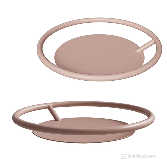 Light Brown Circular Decorative Ornament Set Featuring Ring Shaped Frame For Home Decor 3d model 