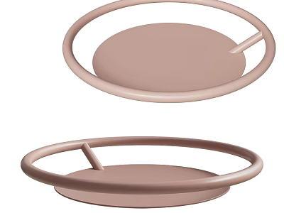 Light Brown Circular Decorative Ornament Set Featuring Ring Shaped Frame For Home Decor 3d model