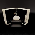 Beautiful White Swan Sculpture Showcased in Open Display Box for Home Decor