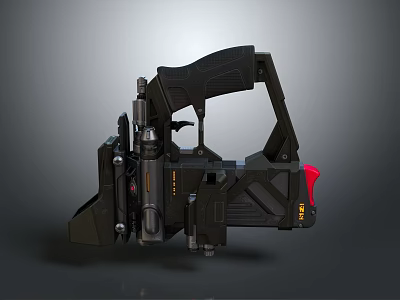 Futuristic Black Tactical Weapon With Mechanical Grip And Red Accents Design 3d model Futuristic Black Tactical Weapon With Mechanical Grip And Red Accents Design 3d model