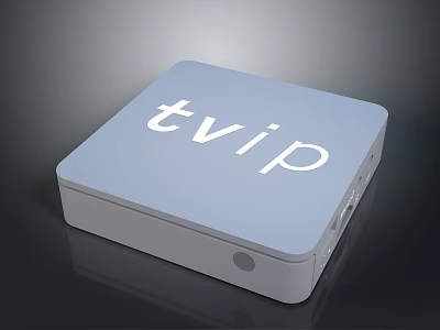 TVIP Media Streaming Box With Square Design And Interface Ports 3d model