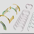Colorful Curved Pergola Designs with Multiple Yellow Green Pink and Blue Arched Shapes