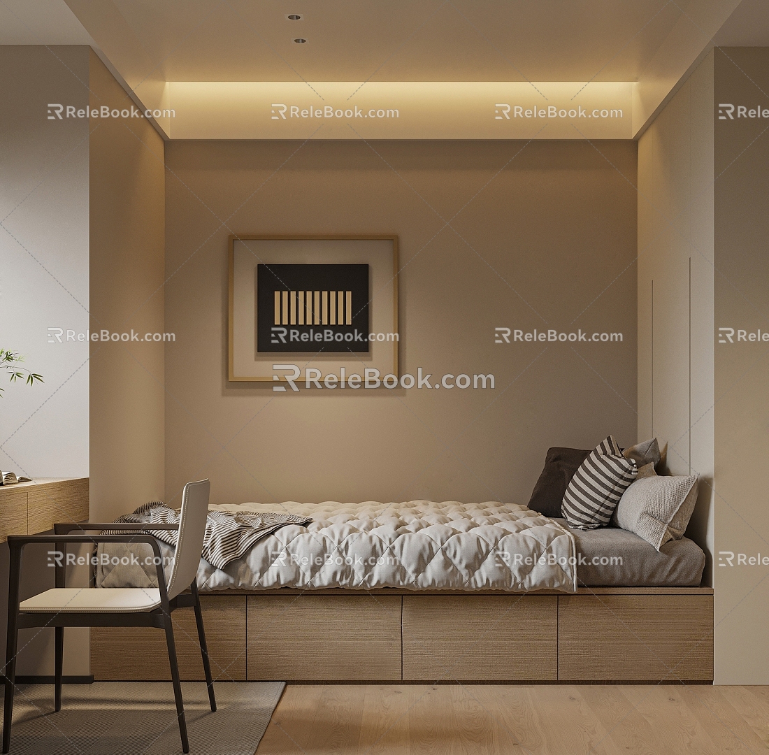 Modern Tatami Bedroom 3d model