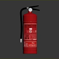Red Fire Extinguisher With A B E Type Label And Safety Equipment