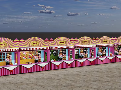 US-Chen Carnival Amusement Interactive Shooting Sandbag Barrel Dart Entertainment Project Net Red Container 3d model