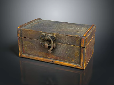 Vintage Wooden Storage Box With Metal Lock And Classic Design For Home Living 3d model