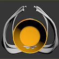 Modern Silver Torch Structure With Orange Flame Center And Black Silver Base