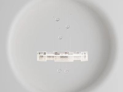 Modern Linear Chandelier With Hanging Circular Bulbs For Minimalist Interior Design 3d model