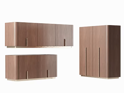 Modern Wooden TV Cabinet With Sleek Design Storage Cabinets And Metal Accents 3d model