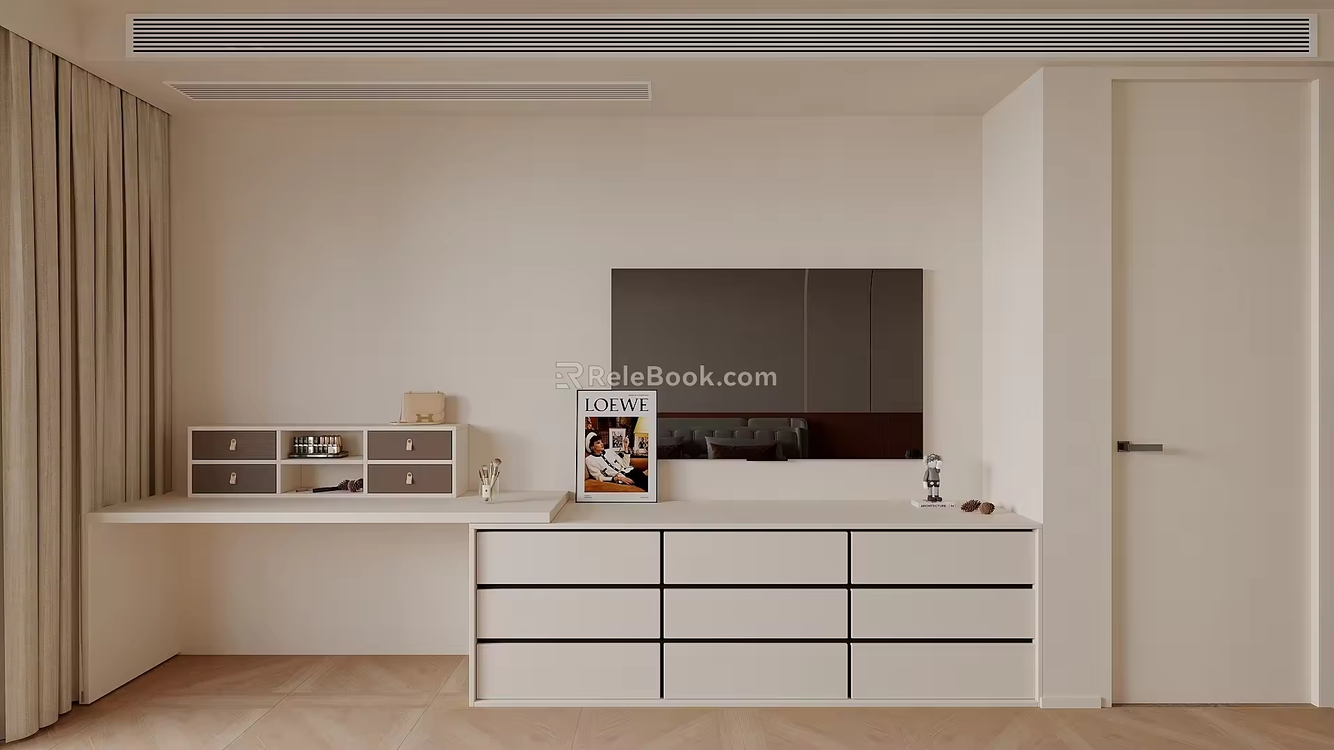 Bedroom Dressing Table Low Cabinet Writing Desk 3d model