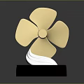 Elegant Golden Flower Shaped Trophy With Black Base And Transparent Section