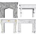 Fireplace Mantels In Various Classic And Modern Decorative Design Styles 3d model