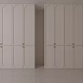 Modern Elegant Cream White French Style Wardrobe Sets With Arched Door Panels For Bedroom Storage