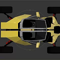 Yellow Modern Geometric Off Road Concept Vehicle With Open Cabin And Black Wheels