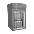 Commercial Refrigerated Display Case with glass door stocked with Red Bull energy drinks and logo