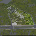 Modern Large Urban Public Garden Landscape Design With Abundant Green Areas And Comfortable Leisure Facilities
