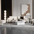 Modern sofa coffee table combination home 3d model