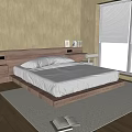 Log Tatami Bed Tatami Double Bed Log Double 3d model