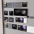 Minotli Modern Smart Switch Panels with Digital Time and Temperature 3d model