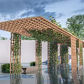 Modern gallery frame landscape gallery pavilion structure landscape framework landscape pavilion 3d model