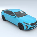 Blue Sporty Sedan With Modern Exterior Design And Black Alloy Wheels