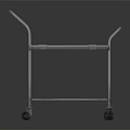 Clear Two Tier Utility Cart With Handle And Swivel Wheels Design