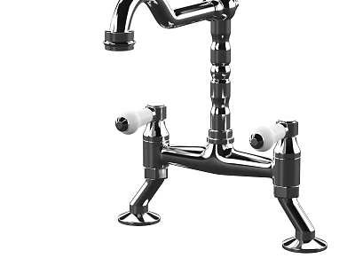 Modern Chrome Faucet With Stylish Structure And Dual Control Handles 3d model