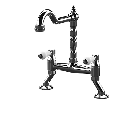 Modern Chrome Faucet With Stylish Structure And Dual Control Handles 3d model