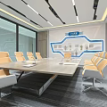 Modern public office area Science and technology centralized control center office area 3d model