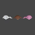 Game Movie Cartoon Animal Characters With White Rabbit Brown Bear Pink Cat 3D Design