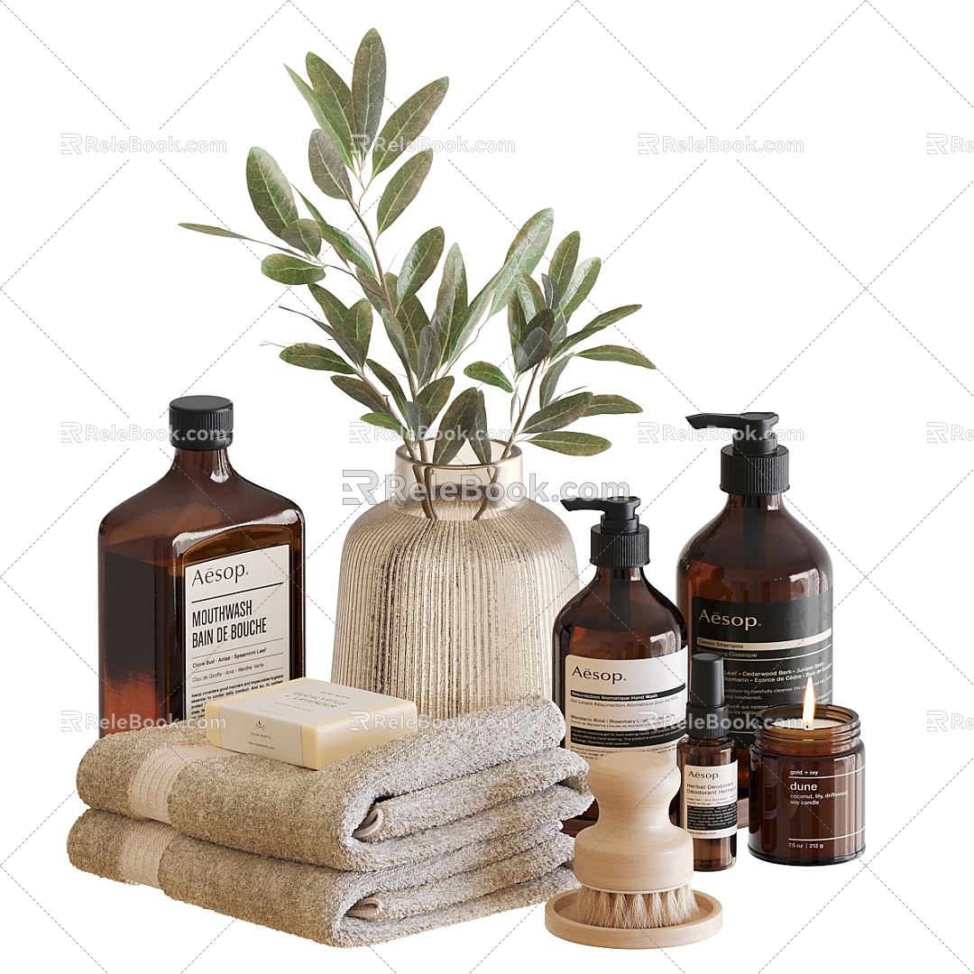 Bathroom Supplies Modern Toiletries 3d model