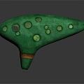Elegant Green Ceramic Ocarina With Golden Ring Musical Instrument For Daily Use