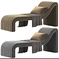 Modern Lounge Chair With Green White Velvet Upholstery Ribbed Details Brown Pillow And Gray Blanket