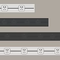White And Black Power Strips With Multiple Electrical Sockets For Home Use 3d model