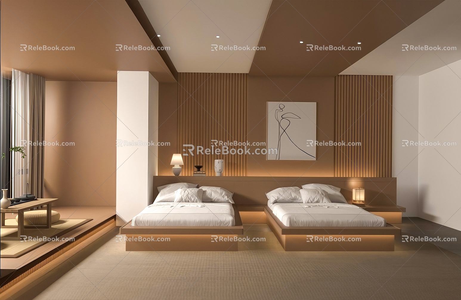 Modern Hotel Rooms 3d model