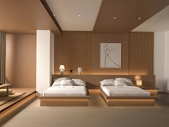 Modern Hotel Rooms 3d model